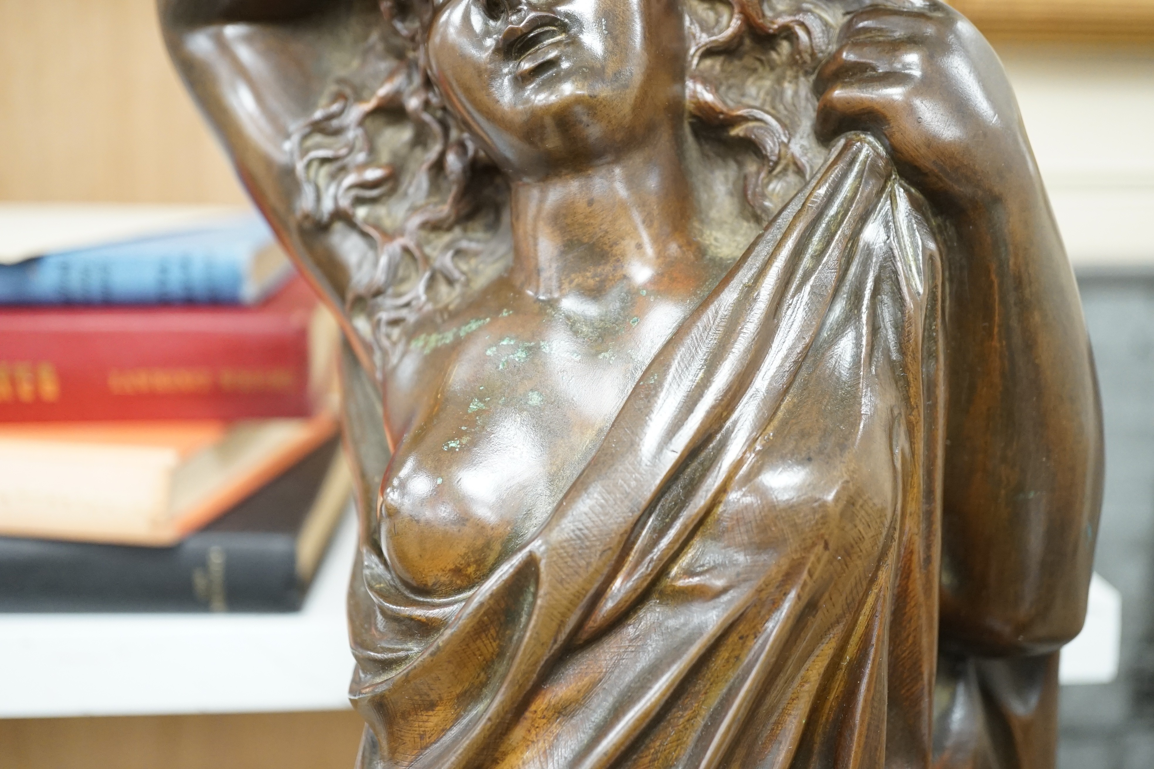 A large late 19th century bronze of Aphrodite, inscribed V de VIII, 72cms high